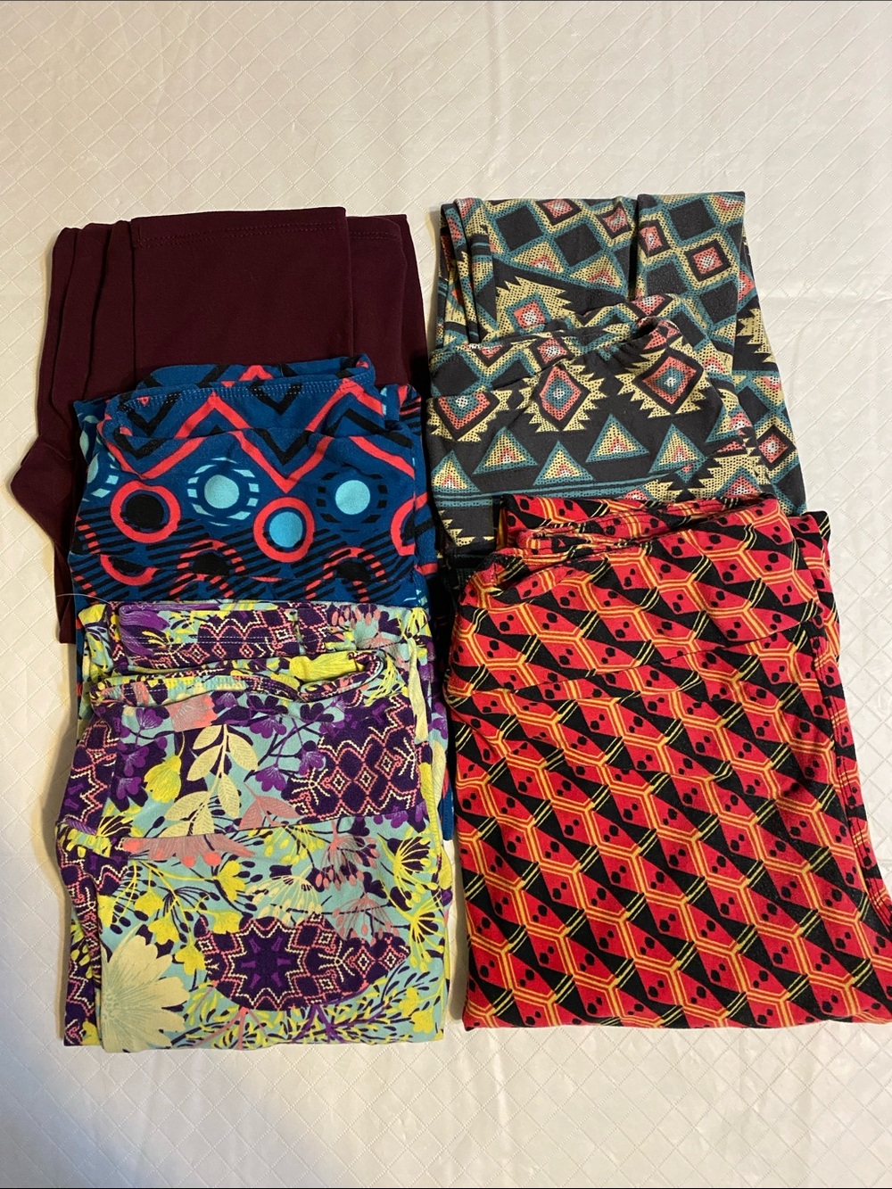 LuLaRoe Assorted Patterned Leggings Bundle - 5 pair one size